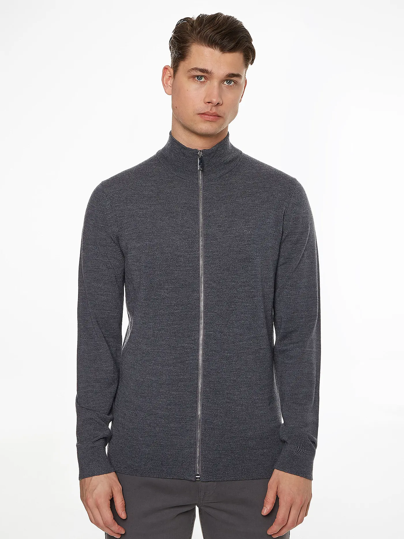 CALVIN KLEIN | Strickjacke | grau